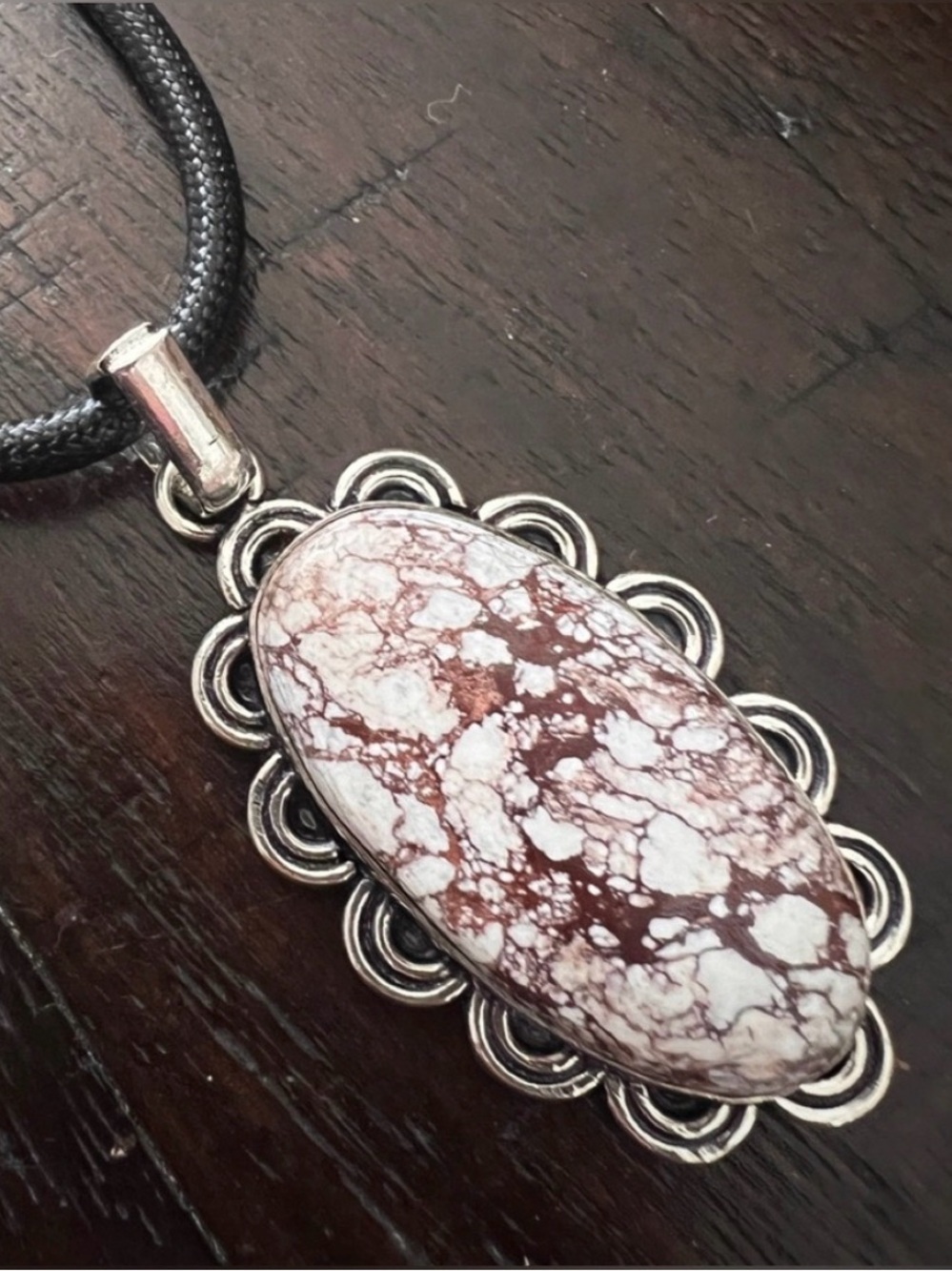 Wild Horse Turquoise 925 Sterling Silver Necklace Native American Jewelry